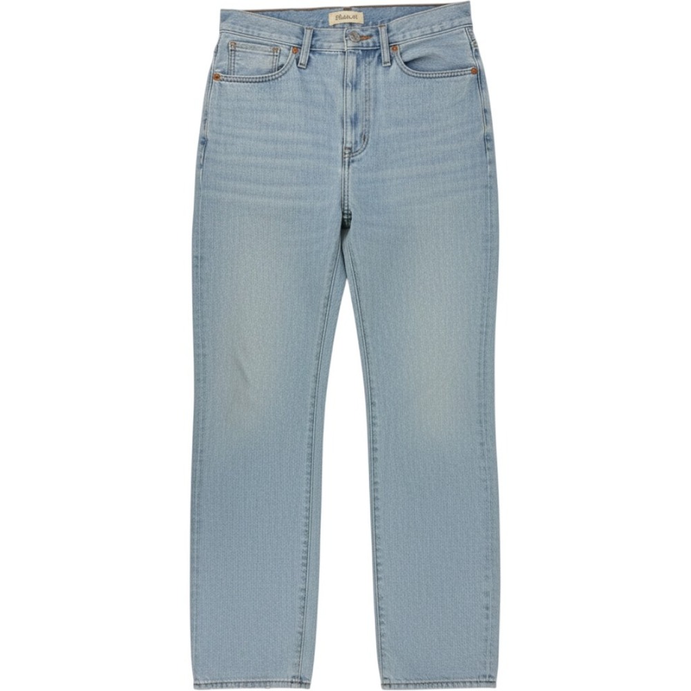 Madewell Baggy Straight Jean Light Wash Distressed Hem 27 (30x32) High Waist
